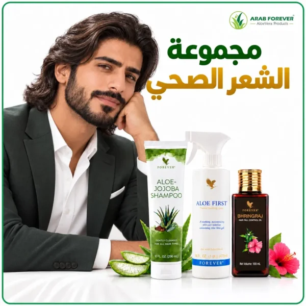 رجل مع مجموعة الشعر الصحي من فوريفر